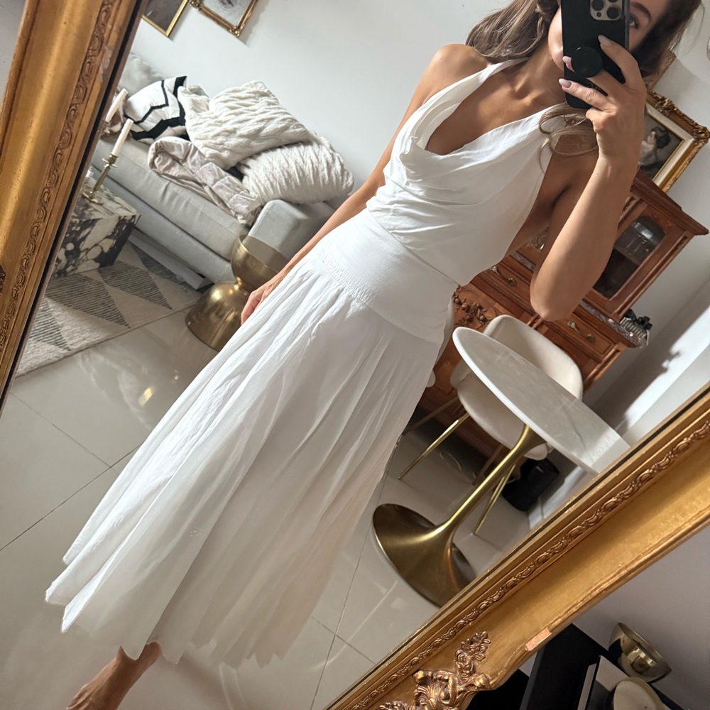 Zara White Midi Skirt